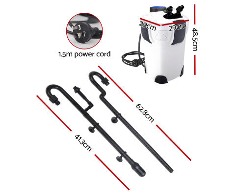 Aquarium External Canister Filter Aqua Fish Tank UV Light with Media Kit 2400L/H - Image 6