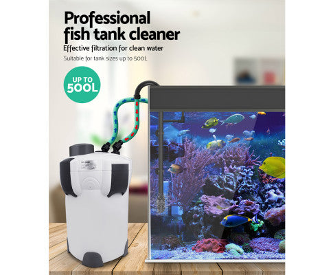 Aquarium External Canister Filter Aqua Fish Tank UV Light with Media Kit 2400L/H - Image 4