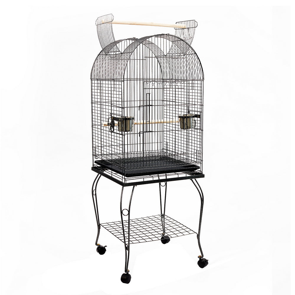 Large Bird Cage with Perch - Black