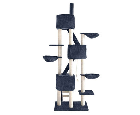 244cm Multi Level Cat Scratching Post Grey - Image 3