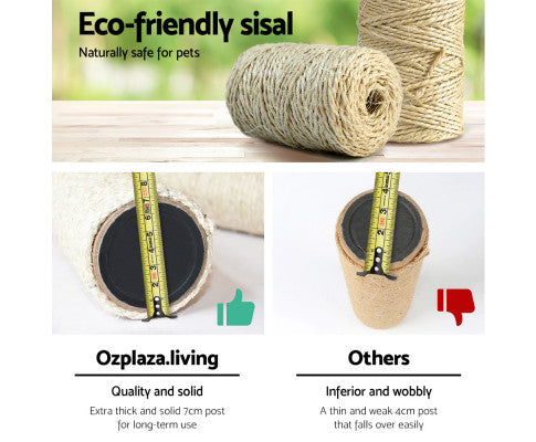 244cm Multi Level Cat Scratching Post Grey - Image 9