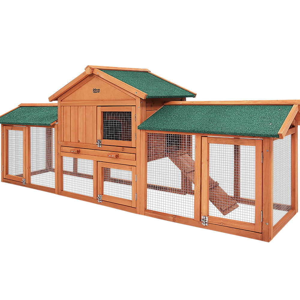 Rabbit Hutch Large Metal Run Wooden Cage Chicken Coop Guinea Pig - Image 3