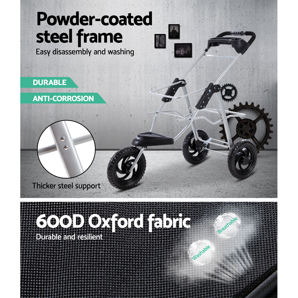 Pet Stroller/Dog Carrier/Foldable Pram - Large - Black - Image 6