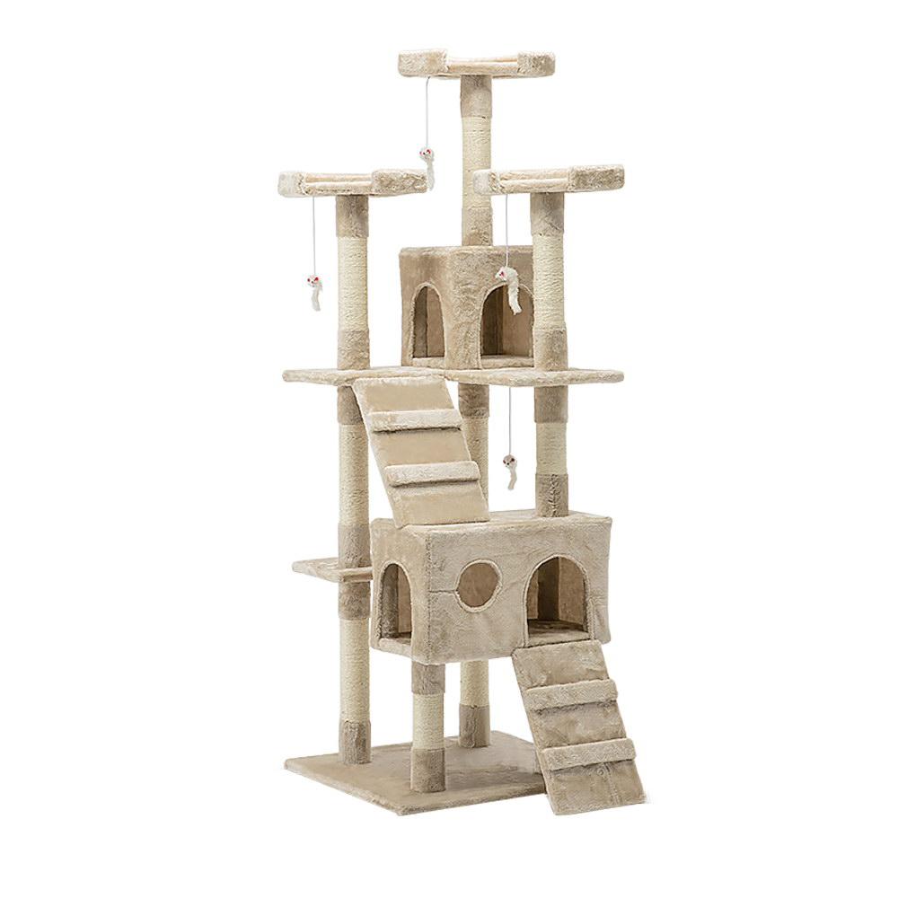 180cm Multi Level Cat Scratching Post - Beige