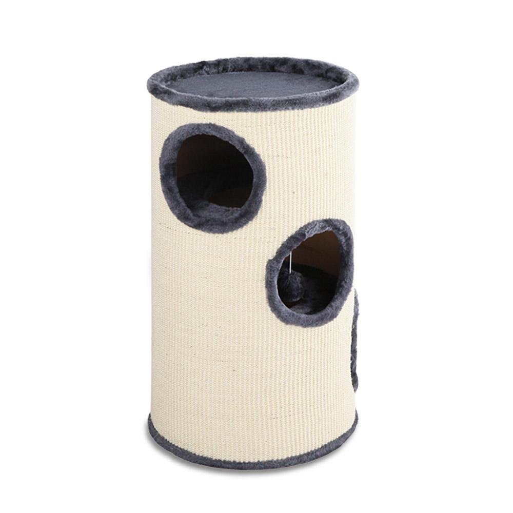 70cm Cat Scratching Post - Grey & White